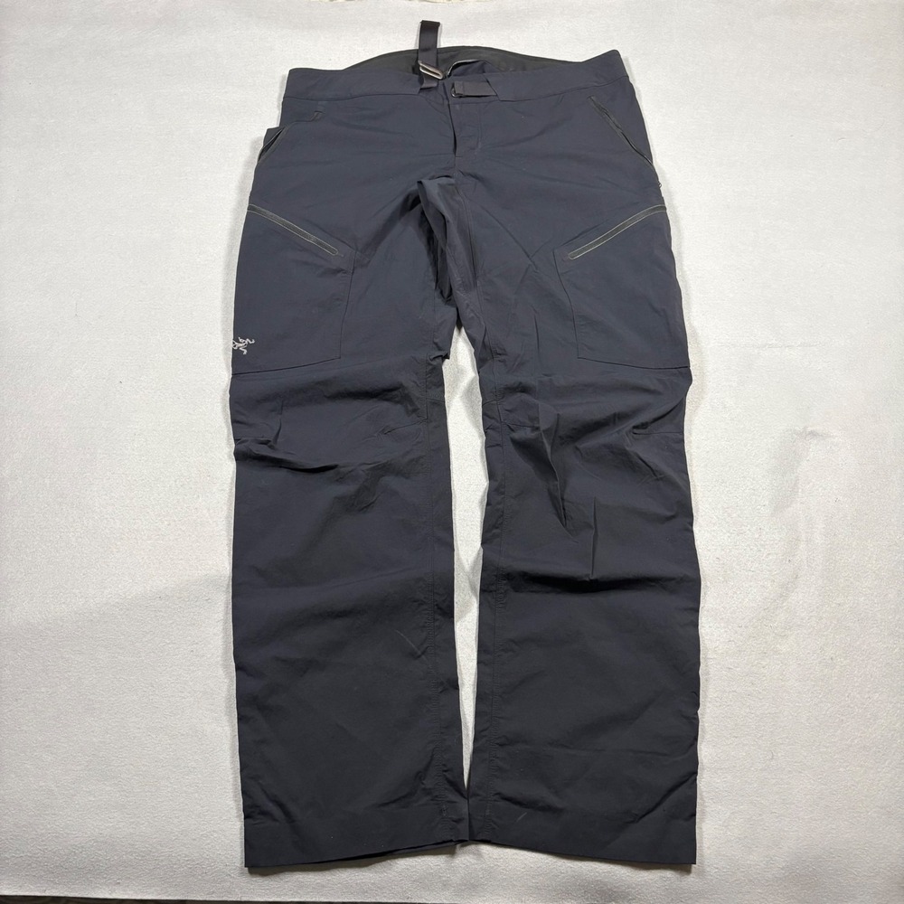Arcteryx Gamma AR Softshell Pants Womens 12 Black Hiking Trousers 32 Inseam
